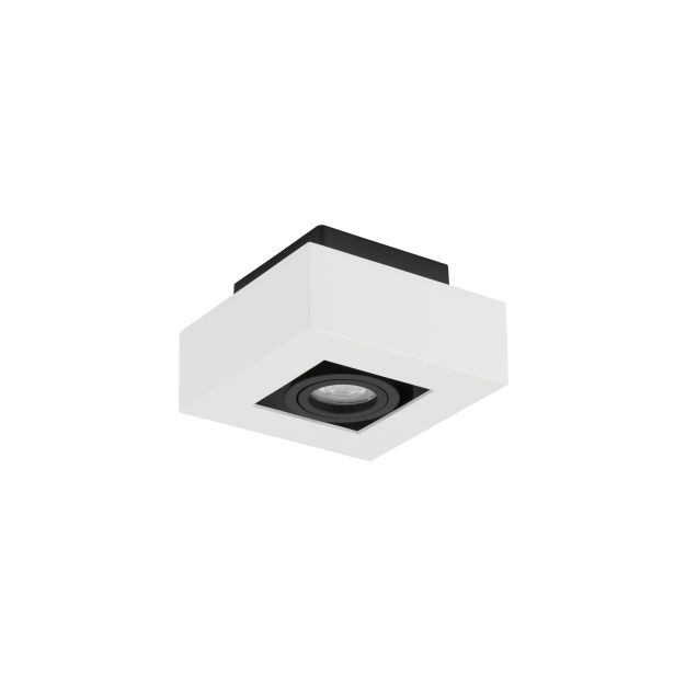 Nova Luce Robin - spot en saillie - 14,5 x 14,5 x 8,6 cm - blanc et noir