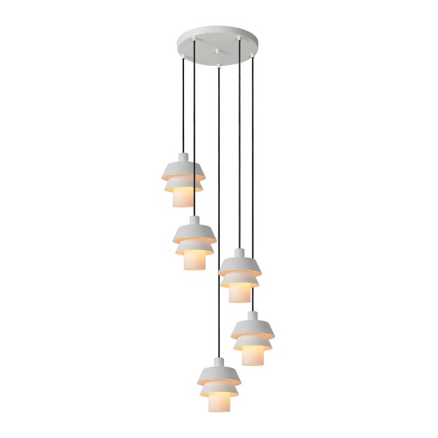 Lucide Jaden - lampe suspendue - Ø 45 x 139 cm - blanc