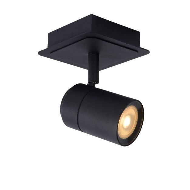 Lucide Lennert - spot en saillie 1L - 10 x 10 x 12,5 cm - 5W LED dimmable incl. - IP44 - noir