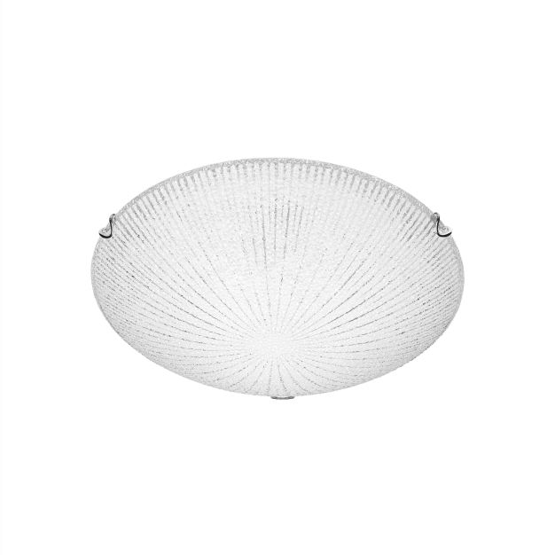 Nova Luce Shell - plafonnier - Ø 30 x 8 cm - blanc et chrome