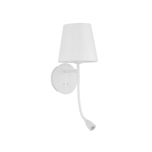 Nova Luce Nia - applique murale avec interrupteur - 19 x 16 x 30 cm - 3W LED incl. - blanc