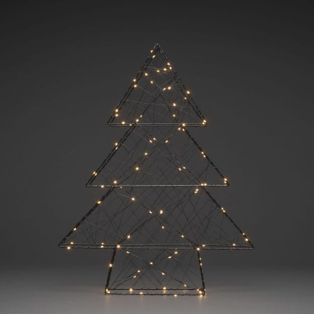 Konstsmide Christmas lights - sapin de Noël avec gradateur à 4 niveaux - 47 x 11 x 60 cm - noir mat