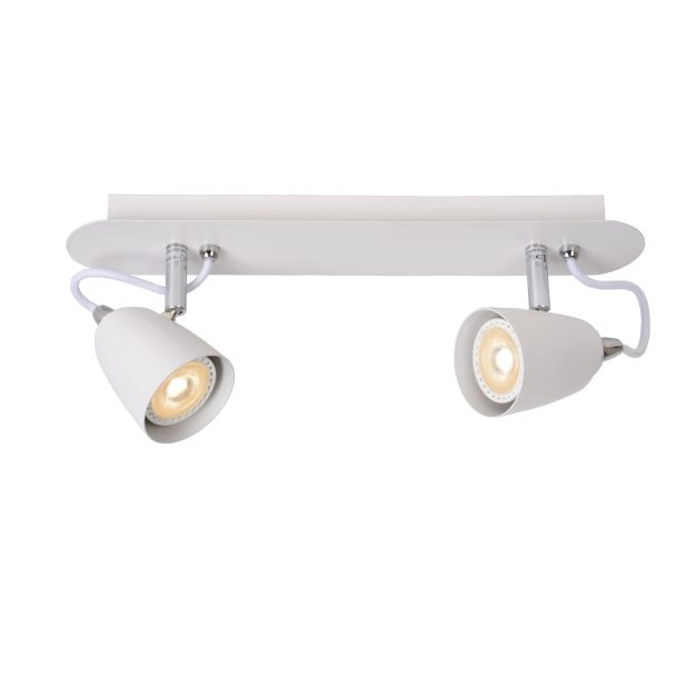 Lucide Ride - spot en saillie - 35 x 6,5 x 15 cm - 2 x 5W LED dimmable incl - blanc