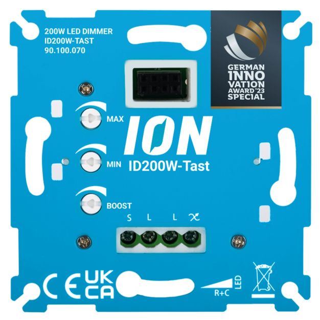 Ion Industries - encastré Variateur LED Touch - 0,3 à 200W - avec montage à vis