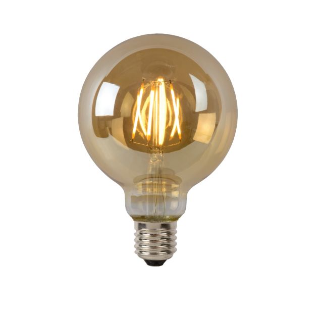 Lucide Ampoule à filament LED - Ø 9,5 x 12,5 cm - E27 - 5W dimmable - 2700K - ambre