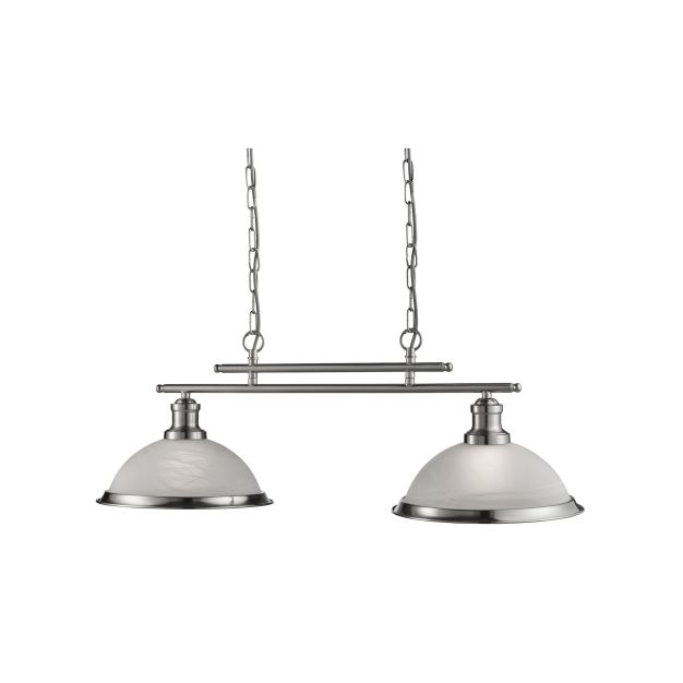 Searchlight Bistro - lampe suspendue - 76 x 28 x 82 cm - argent satiné