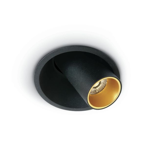 ONE Light Cylindres COB encastrés - spot encastré - Ø 9,1 x 9 cm - 7W LED dimmable incl. - noir