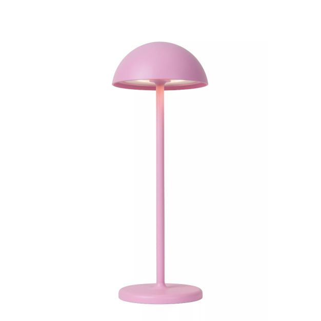 Lucide Joy - lampe de table rechargeable - Ø 12 x 32 cm - 1,5W dimmable LED incl - IP54 - rose