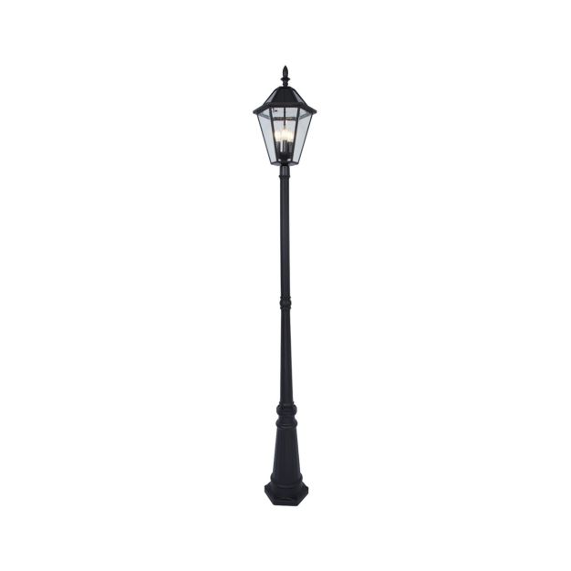 Lutec London - poteau de jardin solaire - 31 x 31 x 227 cm - 3 x 2W LED incl. - IP44 - noir