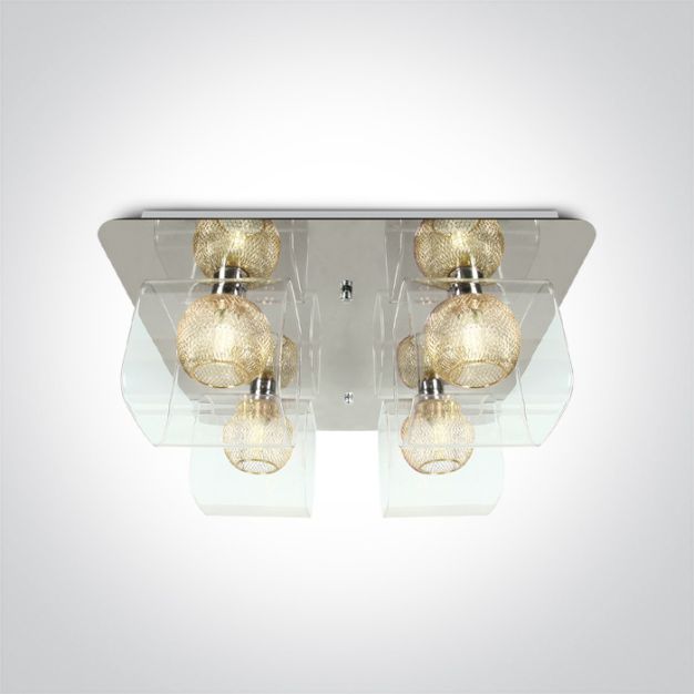 ONE Light Cube Range - spot en saillie 4L - 40 x 40 x 17,5 cm - chrome