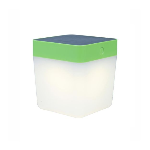 Lutec Table Cube - lampe solaire de table pour l'extérieur - 12 x 12 x 13 cm - 3 niveaux de gradation - 1W LED incl. - IP44 - vert