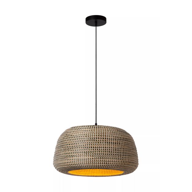 Lucide Maduka - lampe suspendue - Ø 47 x 127,5 cm - brun