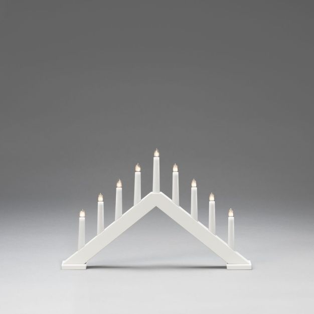 Konstsmide Christmas lights - chandelier de Noël en bois - 50,6 x 5 x 32 cm - blanc