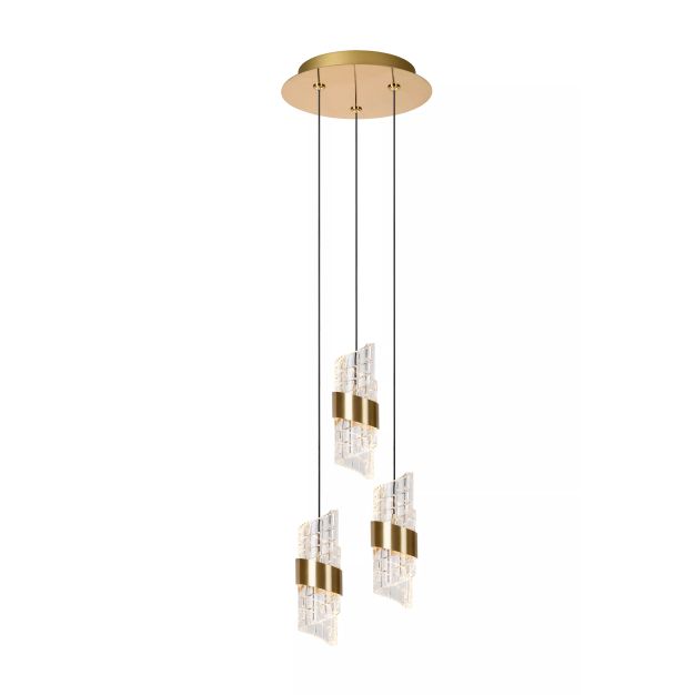 Lucide Kligande - lampe suspendue - Ø 25 x 150 cm - 3 x 8W LED incl - or