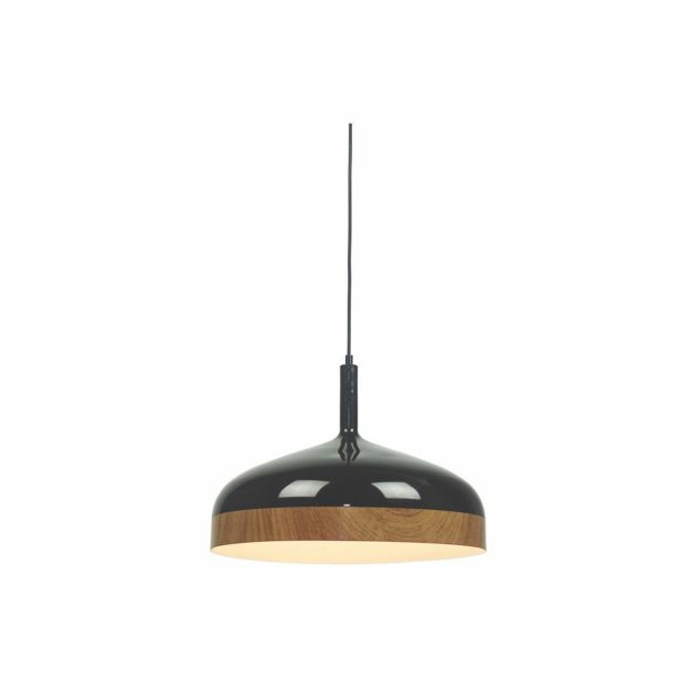 Artdelight Moondrop - lampe suspendue - Ø 45 x 183 cm - noir et bois