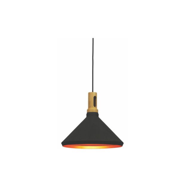 Artdelight Cornet - lampe suspendue - Ø 41 x 170 cm - noir et or