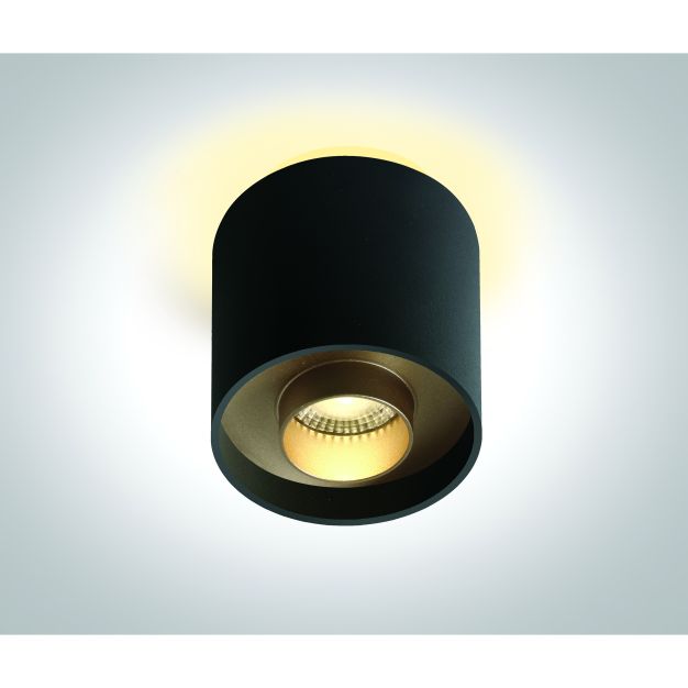 ONE Light Dark Light Cylinders - spot en saillie avec réflecteurs interchangeables - Ø 7 x 8 cm - 8W LED incl. - noir