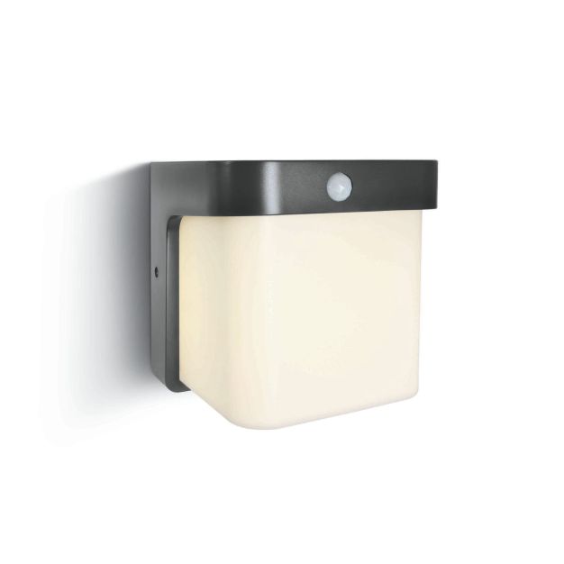 ONE Light Applique d'extérieur - applique d'extérieur avec détecteur - 17 x 14 x 17 cm - 12W LED incl. - IP54 - anthracite