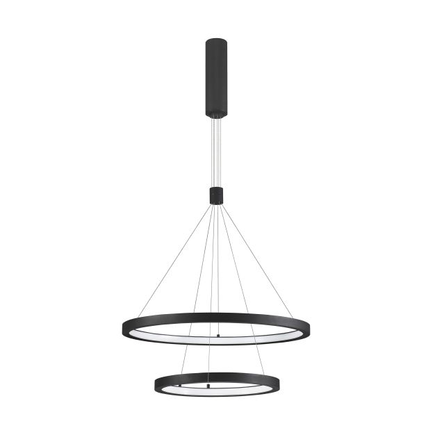 Nova Luce Empatia - lampe suspendue - Ø 60 x 120 cm - 60W LED dimmable incl. - noir sable