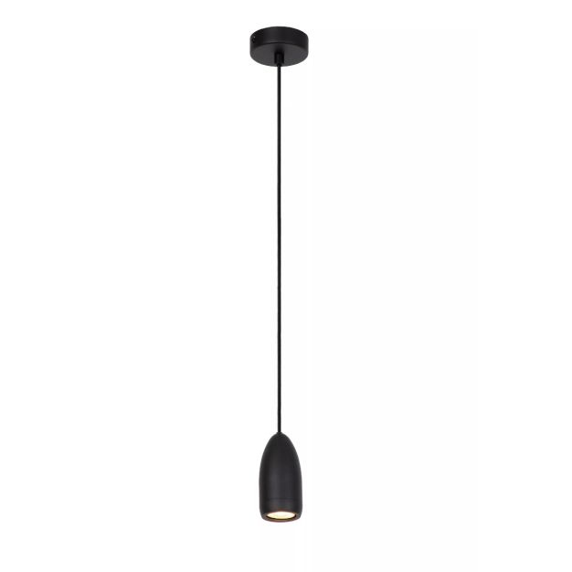 Lucide Evora - lampe suspendue - Ø 10 x 146 cm - noir