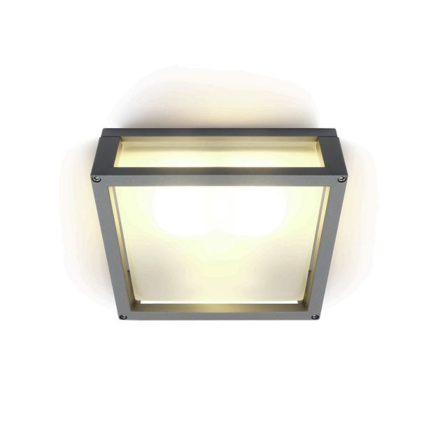 ONE Light Outdoor E27 Square - plafonnier extérieur - 25 x 25 x 9,5 cm - IP54 - gris