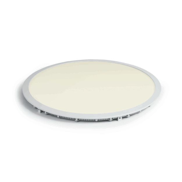 ONE Light Round Recessed Panels Die Cast - plafonnier - Ø 60 x 2 cm - 48W LED incl. - blanc - couleur de lumière blanc chaud