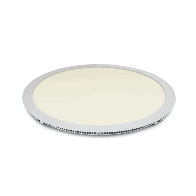 ONE Light Round Recessed Panels Die Cast - plafonnier - Ø 42 x 2 cm - 40W LED incl. - IP40 - blanc - couleur de lumière blanc chaud