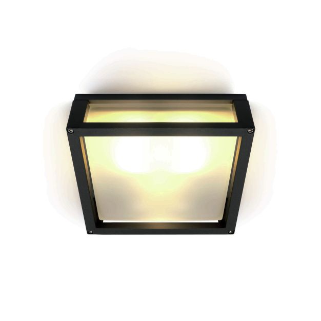 ONE Light Outdoor E27 Square - plafonnier extérieur - 25 x 25 x 9,5 cm - IP54 - noir