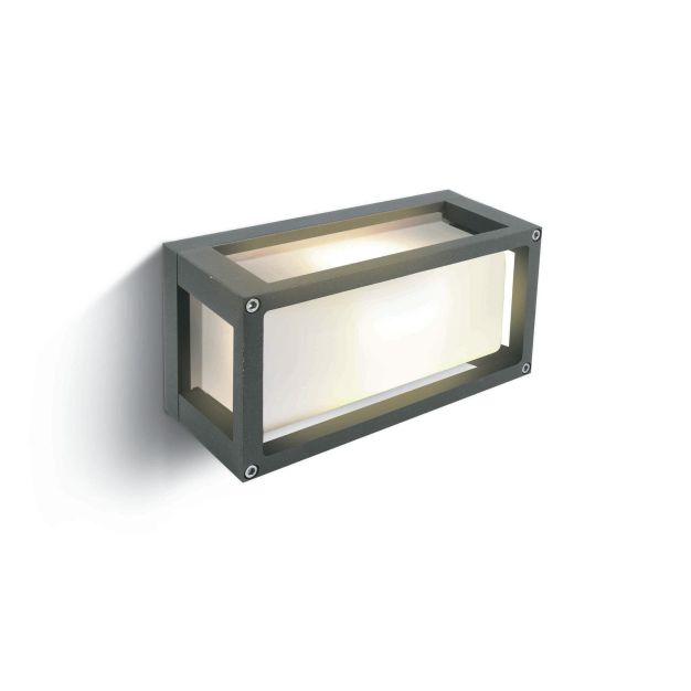 ONE Light Outdoor E27 Square - applique murale extérieure - 25 x 9,5 x 12,5 cm - IP54 - gris