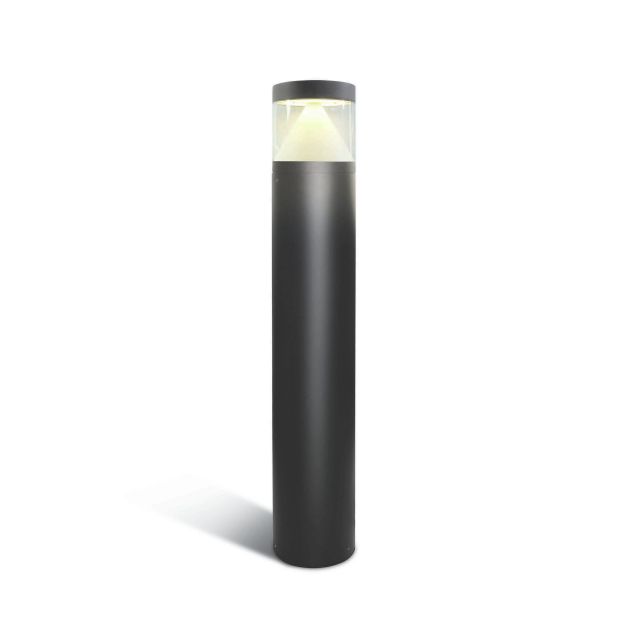 ONE Light LED Bollards Range - lampe de jardin - Ø 16 x 100 cm - 20W LED incl. - IP65 - anthracite - couleur de lumière blanc chaud