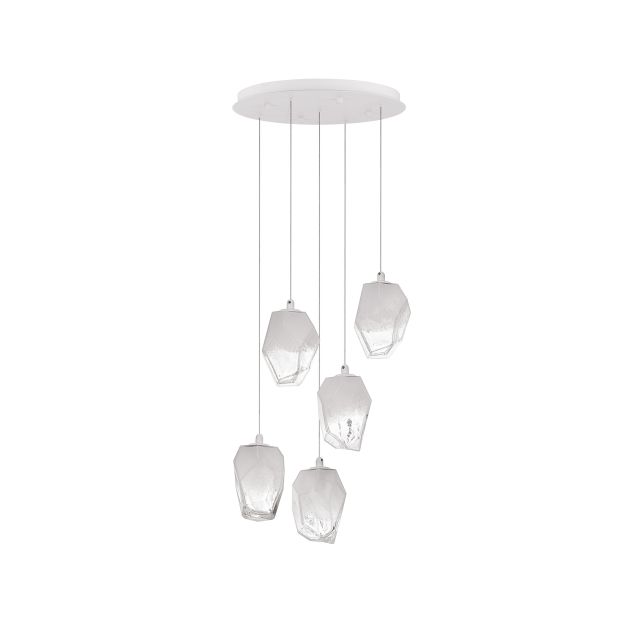 Nova Luce Ice - lampe suspendue - Ø 39 x 180 cm - blanc et transparent