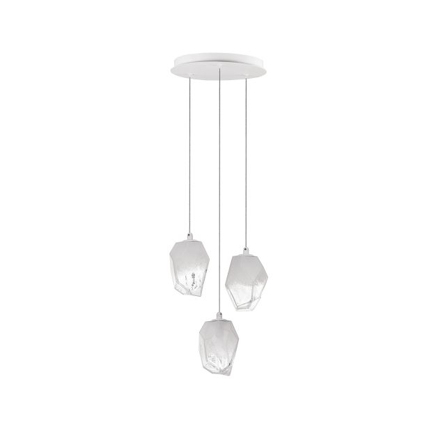 Nova Luce Ice - lampe suspendue - Ø 29 x 180 cm - blanc et transparent