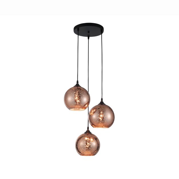 Nova Luce Blaze - lampe suspendue - Ø 35 x 155 cm - cuivre