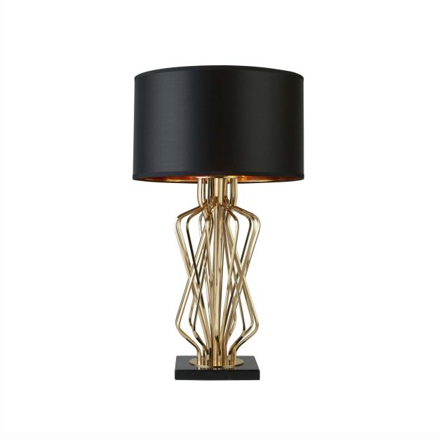 Searchlight Ethan - lampe à poser - 72 cm - noir et or