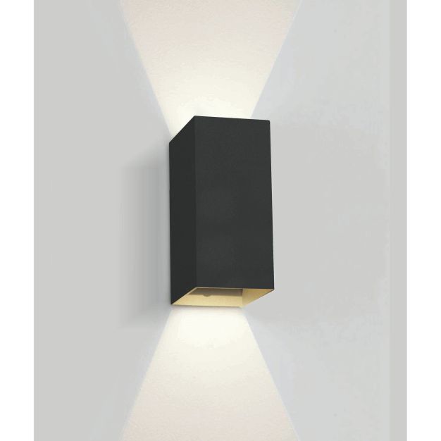 ONE Light Outdoor Wall Dark Lights - applique murale extérieure - 9 x 6,8 x 16,6 cm - 2 x 3W LED incl. - IP54 - noir