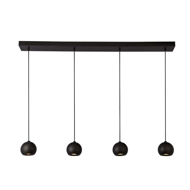 Searchlight Eindhoven - lampe suspendue - 125 x 12 x 200 cm - noir sable