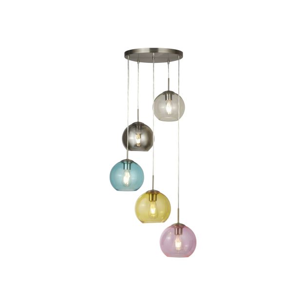 Searchlight Mardi Gras - lampe suspendue - Ø 50 x 120 cm - multicolore