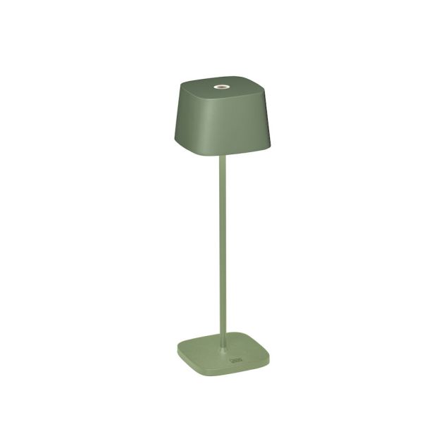 Konstsmide Capri - lampe de table d'extérieur - 10 x 10 x 36 cm - 2,2W dim to warm LED incl - rechargeable - IP54 - vert