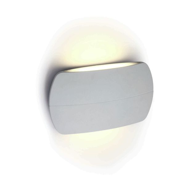 ONE Light Outdoor Slim Oval Range - applique murale extérieure - 20 x 11 x 5,2 cm - 2 x 6W LED incl - IP54 - blanc