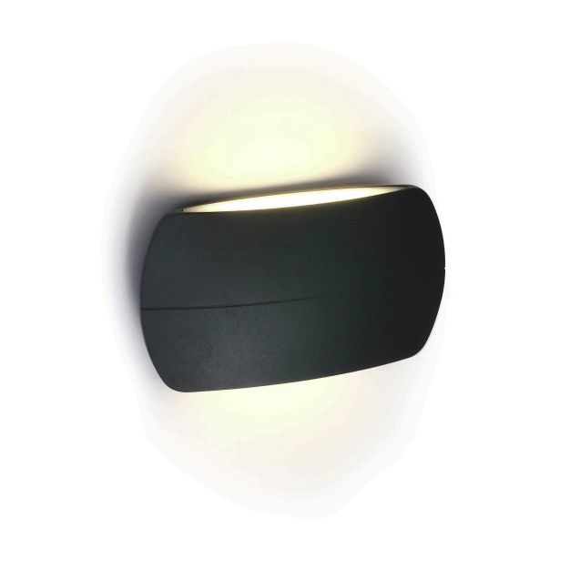 ONE Light Outdoor Slim Oval Range - applique murale extérieure - 20 x 11 x 5,2 cm - 2 x 6W LED incl. - IP54 - anthracite