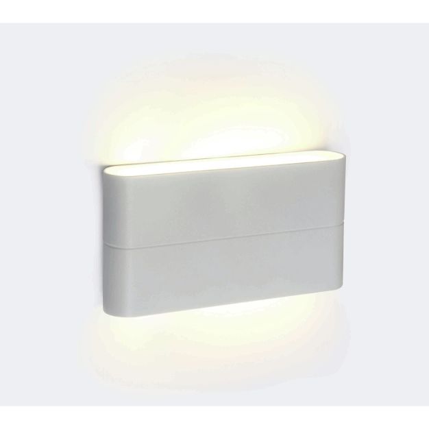 ONE Light Outdoor Slim Range - applique murale extérieure - 17,5 x 9 x 2,8 cm - 2 x 6W LED incl - IP54 - blanc