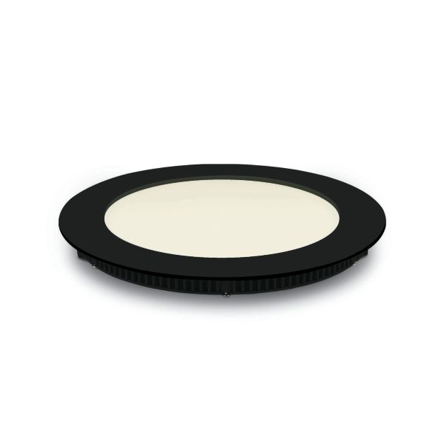 Panneau encastré rond ONE Light - Ø 17,3 x 2,2 cm - 12W LED incl. - IP40 - noir - couleur de lumière blanche