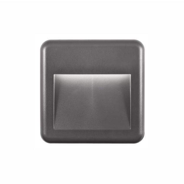 Nova Luce Pulsar - applique murale d'extérieur - 14 x 3 x 14 cm - 4W LED incl. - IP54 - gris foncé