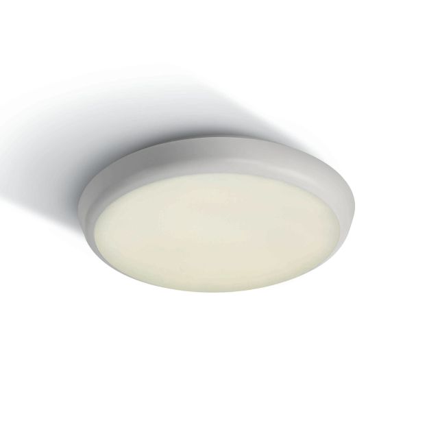 ONE Light LED Slim Plafo Range Round - plafonnier d'extérieur - Ø 25 x 5 cm - 12W LED incl. - IP54 - blanc - couleur de lumière blanc chaud