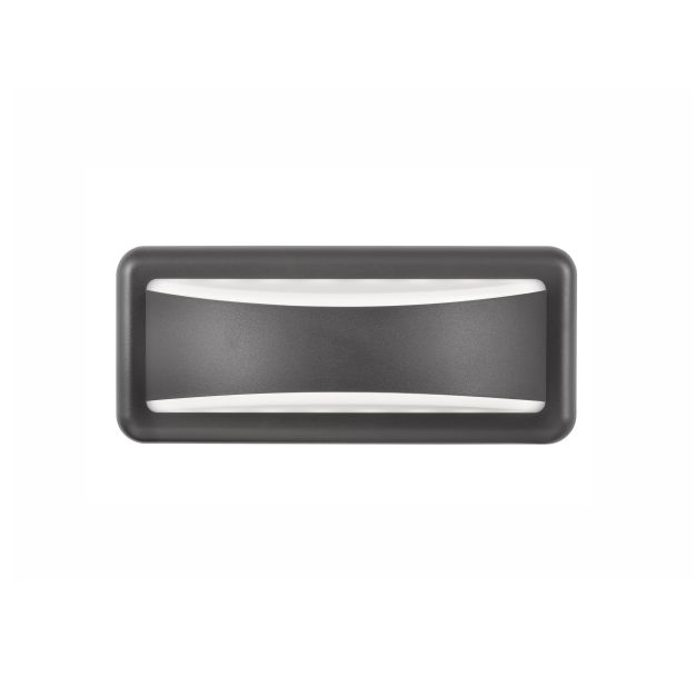 Nova Luce Pulsar - applique murale d'extérieur - 23 x 10 x 6,7 cm - 6W LED incl. - IP54 - gris foncé et blanc