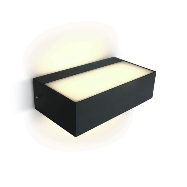 ONE Light Outdoor Wall Up & Down Lights - applique murale extérieure - 20,7 x 11 x 6 cm - 2 x 4,5W LED incl. - IP54 - anthracite