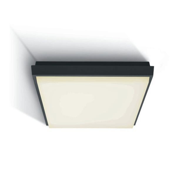 ONE Light Outdoor Slim LED - plafonnier extérieur - 23,8 x 23,8 x 4,6 cm - 25W LED incl. - IP54 - anthracite