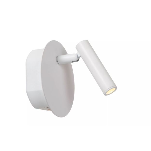 Lucide Jolijn applique murale - rechargeable via câble USB - Ø 10,2 x 9 cm - 2W led incl - blanc