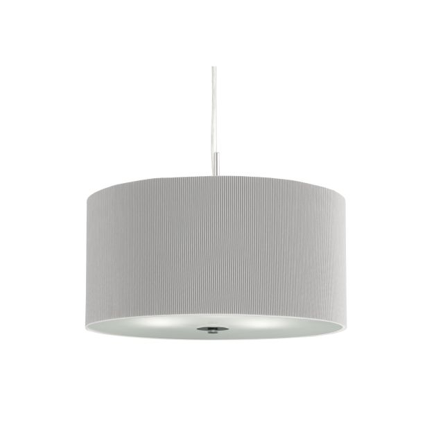 Searchlight Drum Pleat - lampe suspendue - Ø 40 x 108 cm - argent