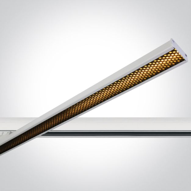 One Light Linear LED Adjustable - spot sur rail - système de rail triphasé - 118 x 3 x 4,5 cm - 40W LED incl. - blanc